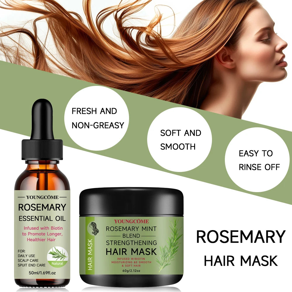 YOUNGCOME Rosemary Serum Conditioner for Hair Repair Mask Nourish Scalp Treatment Rosemary Essential Oil for Hair Care Shampoo Oasis Select