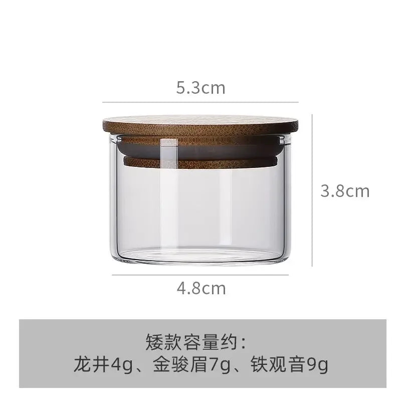 Portable Travel Tea Jar Mini Glass Small Sealed Jar Business Travel Dispenser Bottle Small Tea Storage Jar Oasis Select dwarf can