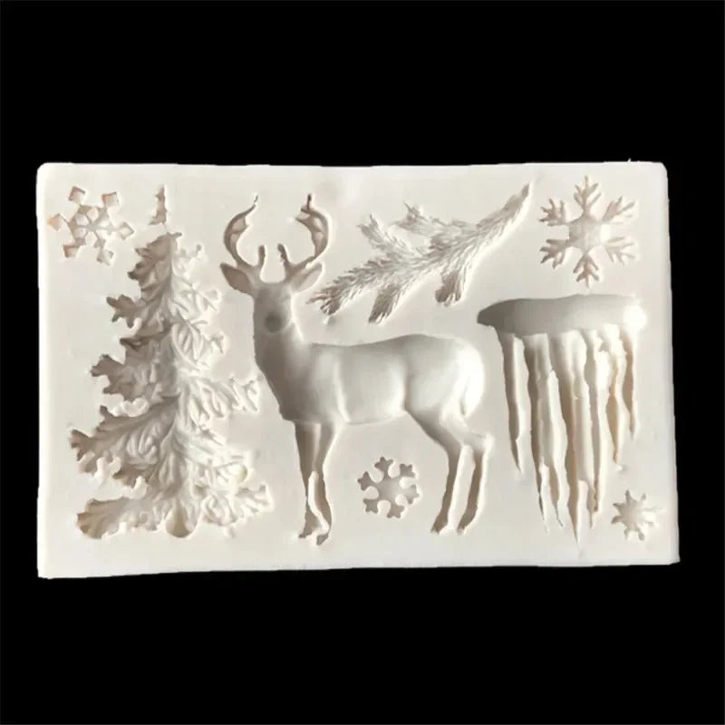 Mold Elk Shaped Silicone Mold Christmas Silicone DIY Epoxy Christmas Series Cake Baking Decoration Chocolate Mold Oasis Select