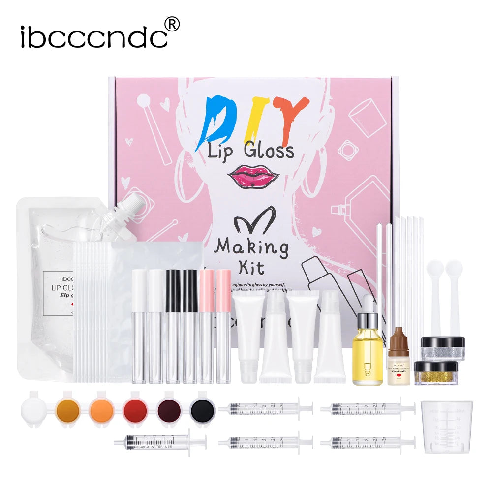 Handmade DIY Lip Gloss Kit Moisturizing Clear Lip Gloss Base Gel With Lipgloss Tubes Pigment Powder Glitter Flavor Essence Oils Oasis Select
