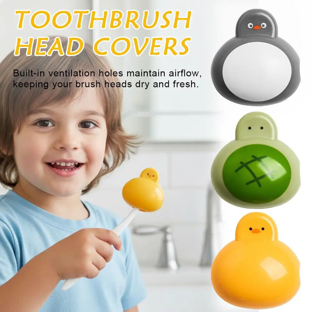 Cute Animal Toothbrush Head Covers – Travel Protector Cap