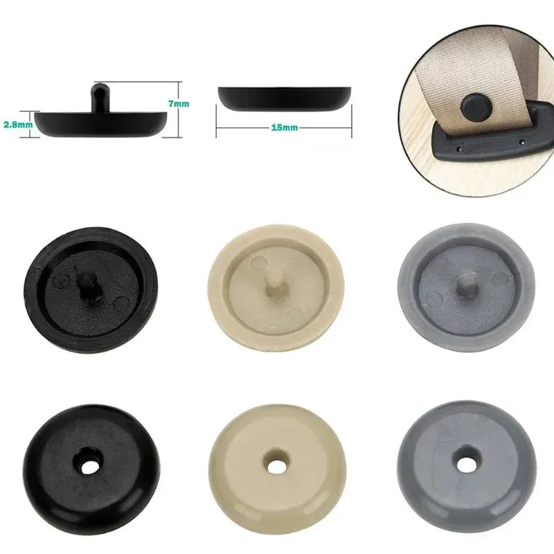 5-20pairs Car Safety Seat Belt Limit Buckle Clip Retainer Seatbelt StopButton Black Gray Beige Button Auto Interior Accessories Oasis Select