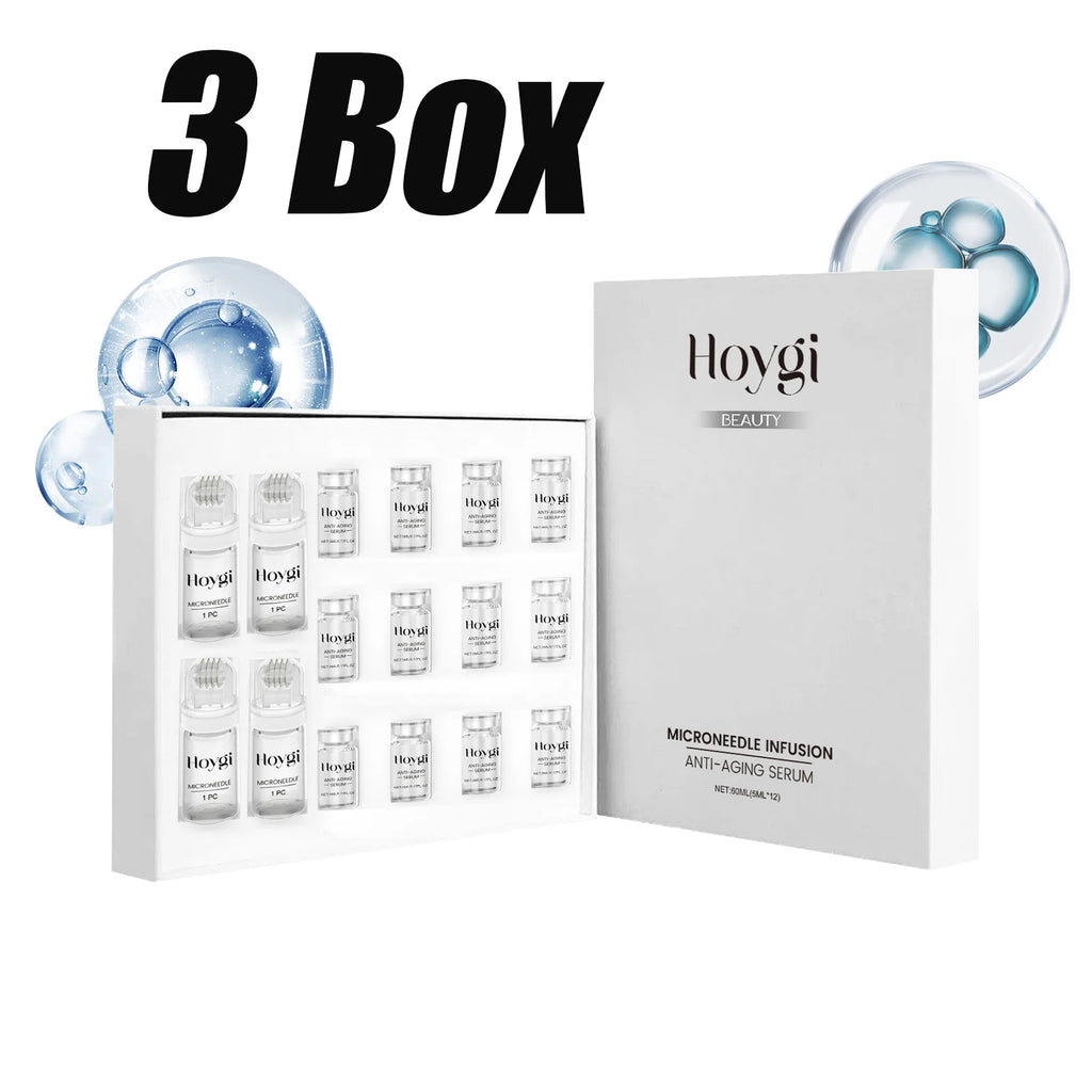 Firming Facial Serum Set with Microneedle Roller Anti-Aging Tightening Hydrating Facial Essence Fade Smoothing Skin Beauty Oasis Select 3 Boxed