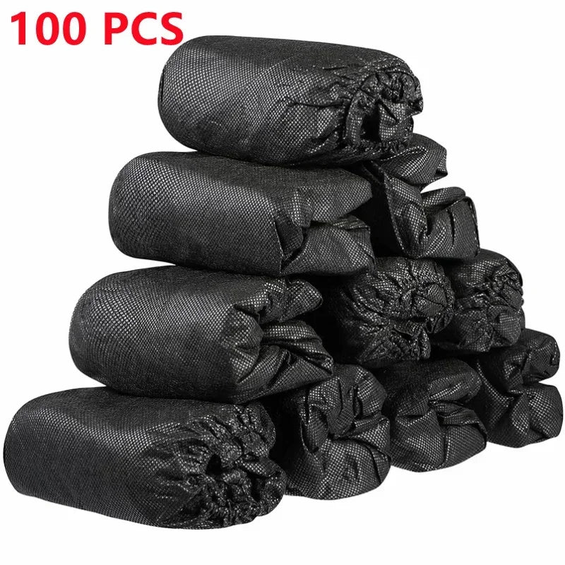 Disposable Shoe & Boot Covers 100-Pack | Non-Slip Foot Booties
