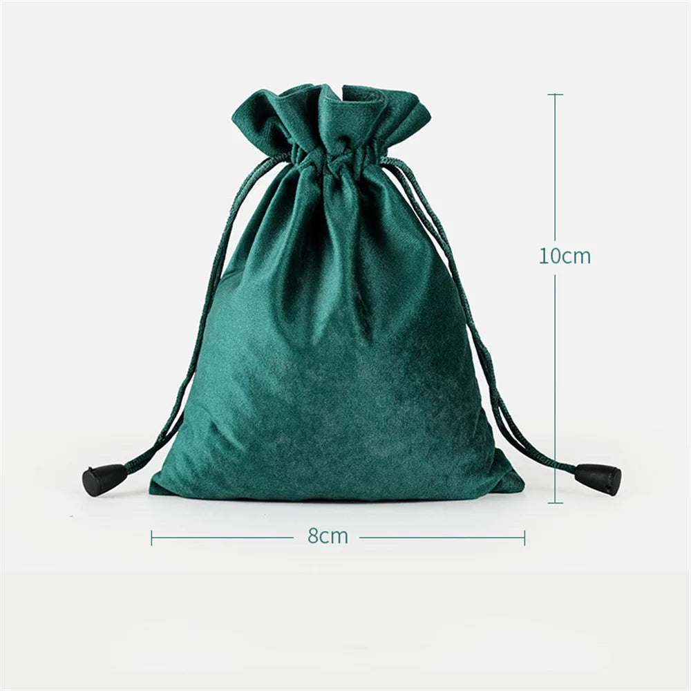 1 Pcs 6 Sizes Bags Linen Drawstring Gift Bag Pouches Cloth Christmas Bag Jewelry Bag Drawstring Pouches Large Velvet Bags Oasis Select Green-8x10cm Other
