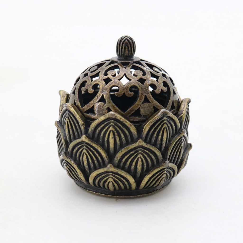 1PC Lotus Incense Cone Holder, Mini Asian Zen Decor, Small Flower Burner for Home Office Meditation Gift Oasis Select Lotus
