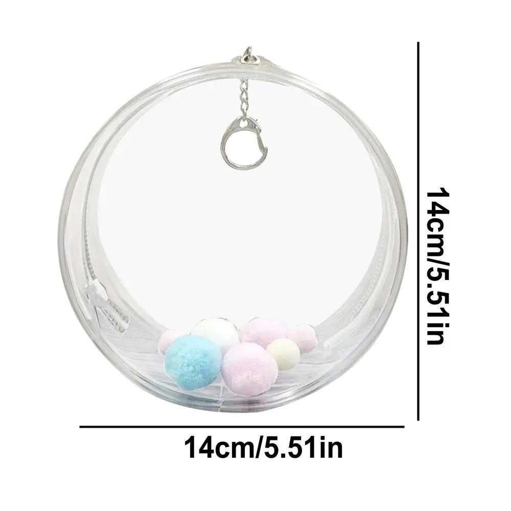 mini Transparent Doll Display Bag Round Doll Carrying Case Dustproof Doll Pouch Figure Storage Box for Showing Off Small Figures Oasis Select ball