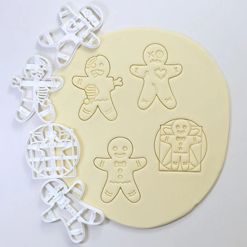 Christmas Gingerbread Cookie Cutters DIY Snowflake Santa Plastic Cookie Mold Biscuit Stamp Christmas Baking Supplies Oasis Select