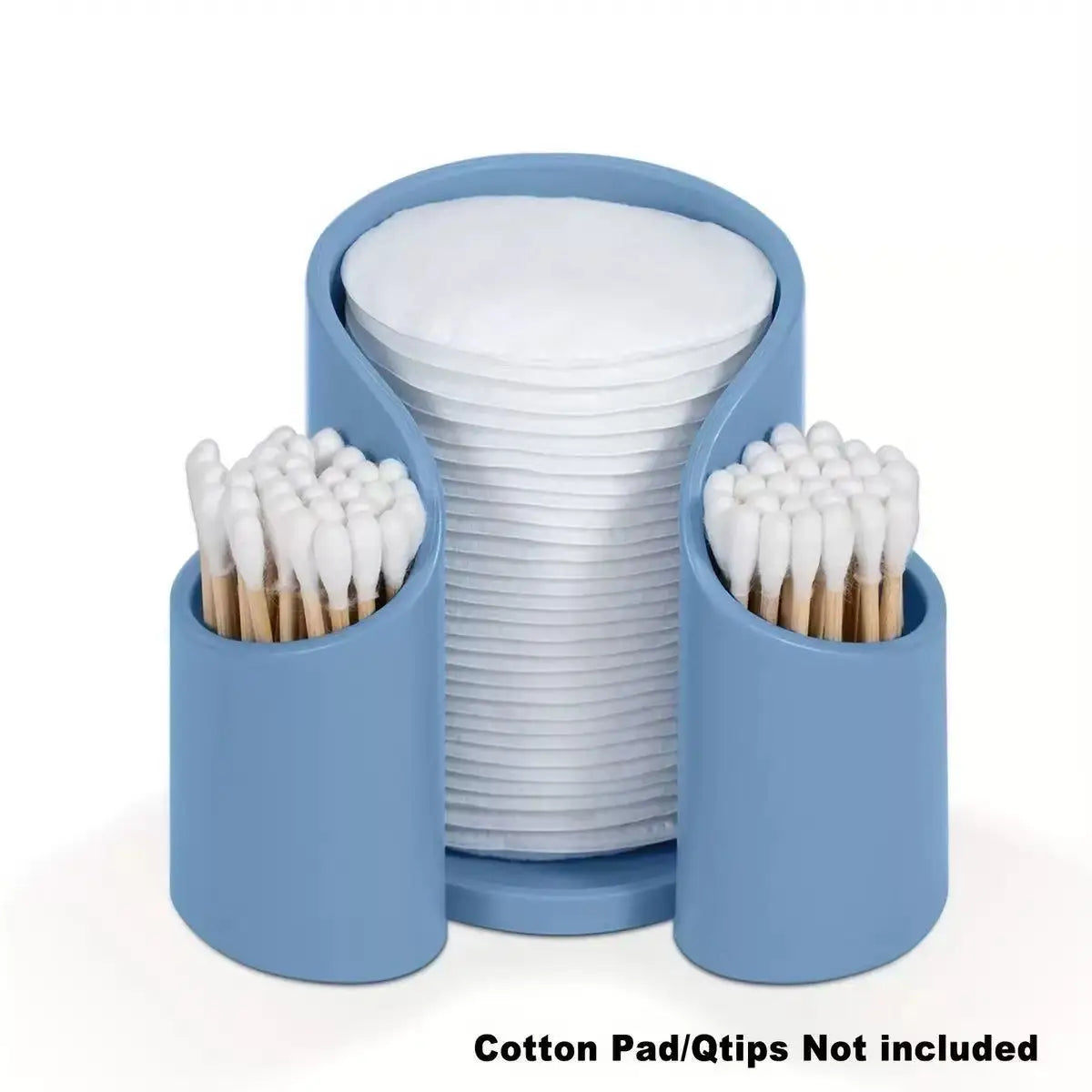Cotton Pad QTips Holder, Bathroom Cups Dental Floss Dispenser, Storage Organizer for Cotton Pad QTips Paper Cup Floss, Bathroom Oasis Select Blue