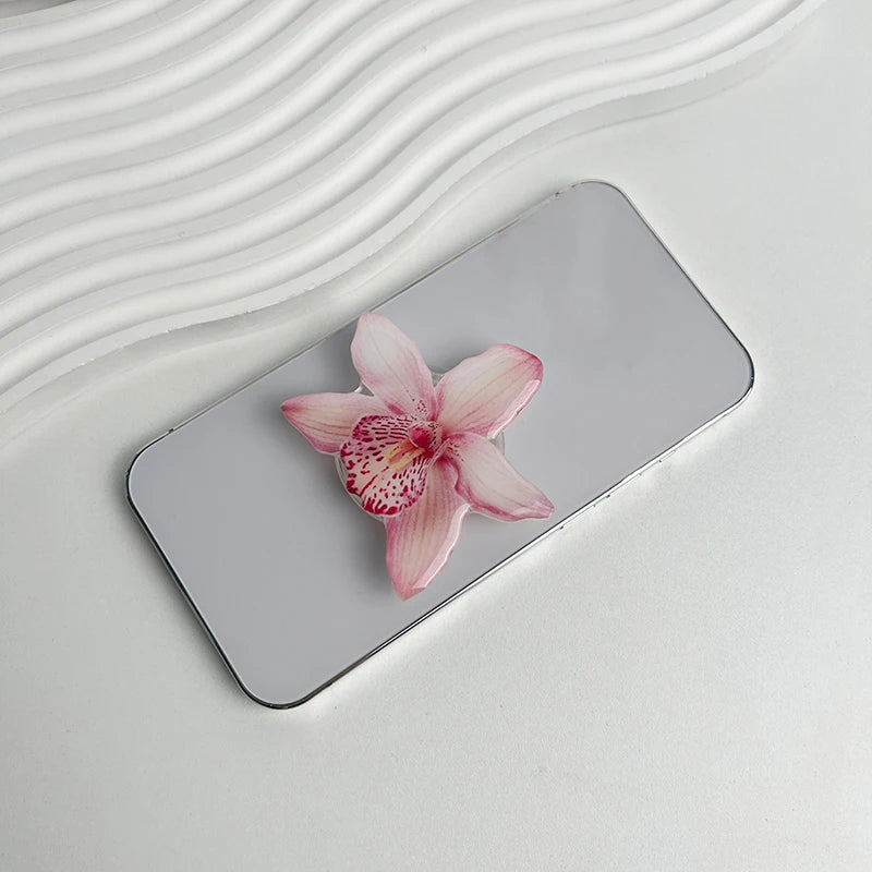 Acrylic Flower Phone Holder Socket Folding Phone Grip Trendy Mobile Phone Ring Buckle Stand For Universal Smartphone Accessories Oasis Select S14