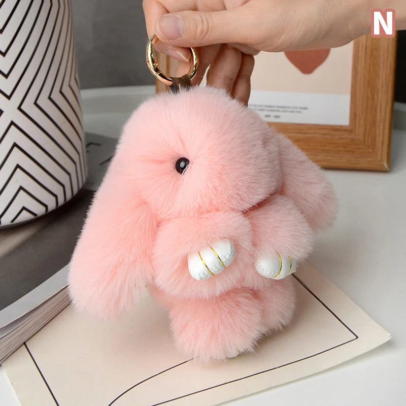 Gifts Rabbit Fur Keychain Women Bag Car Key Chain Pendant Decoration