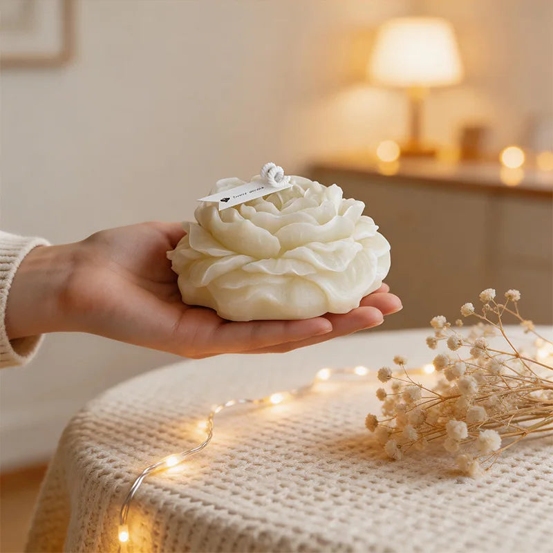 3D Large Peony Candle Silicone Mold Handmade Flower Scented Candle Gypsum Candle Wax Mould Resin Soap Making Supplies Home Decor Oasis Select