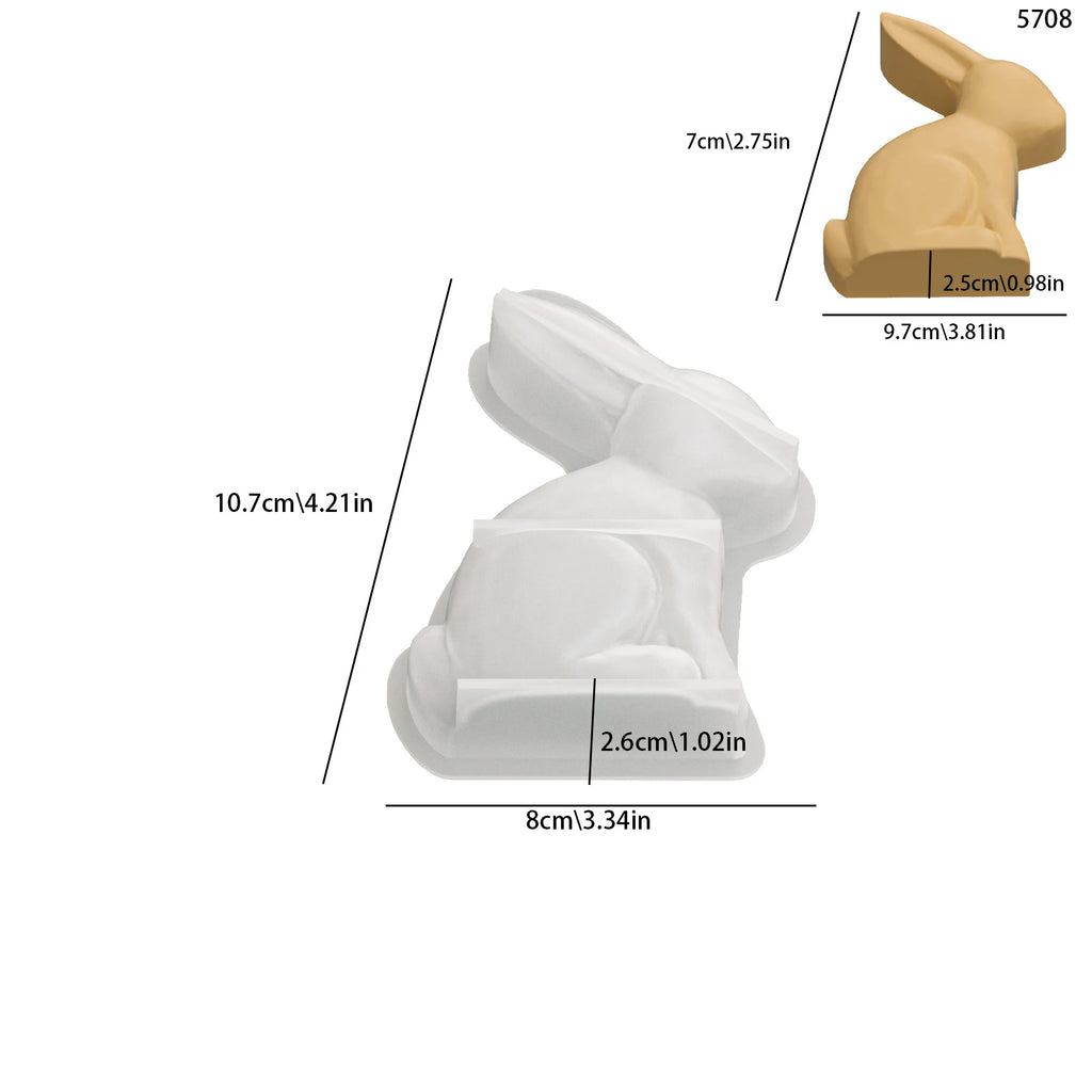 3d Bunny Mold Silicone Silicone Craft Mold Easter Rabbit Silicone Mold Lightweight For Scented Candles Home Decoration Gift Oasis Select A