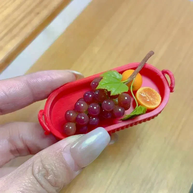 Dollhouse Miniature Kitchen Accessory, Single Piece Simulative Elliptical Plate Food Scene Oasis Select