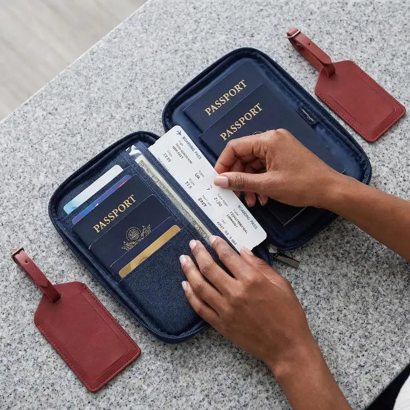 Waterproof Travel Passport Holder RFID Safe Family Organizer Case with Multiple Card Slots - Family Travel Wallet Oasis Select