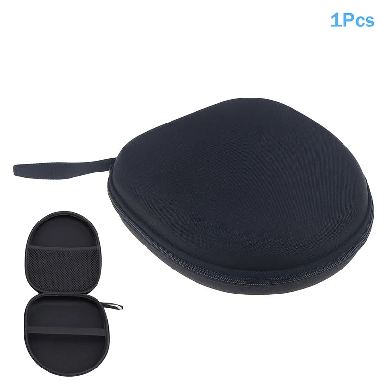 High-capacity Headset Headphone Case Earphones Shockproof Storage Box Hard Shell EVA Headphone Zipper Protective Bag Universal Oasis Select Black