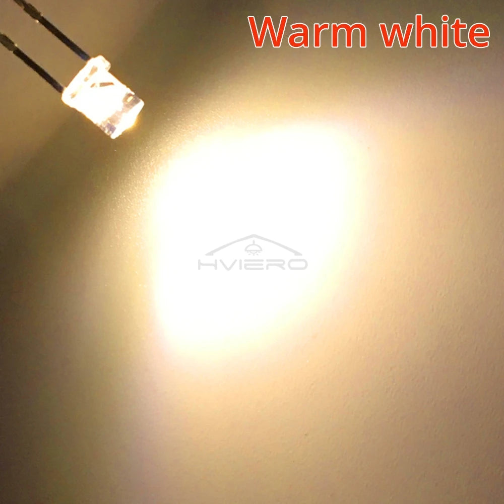 F3 3mm Flat Top LED Diodes 10/20PCS – Ultra Bright Wide Angle