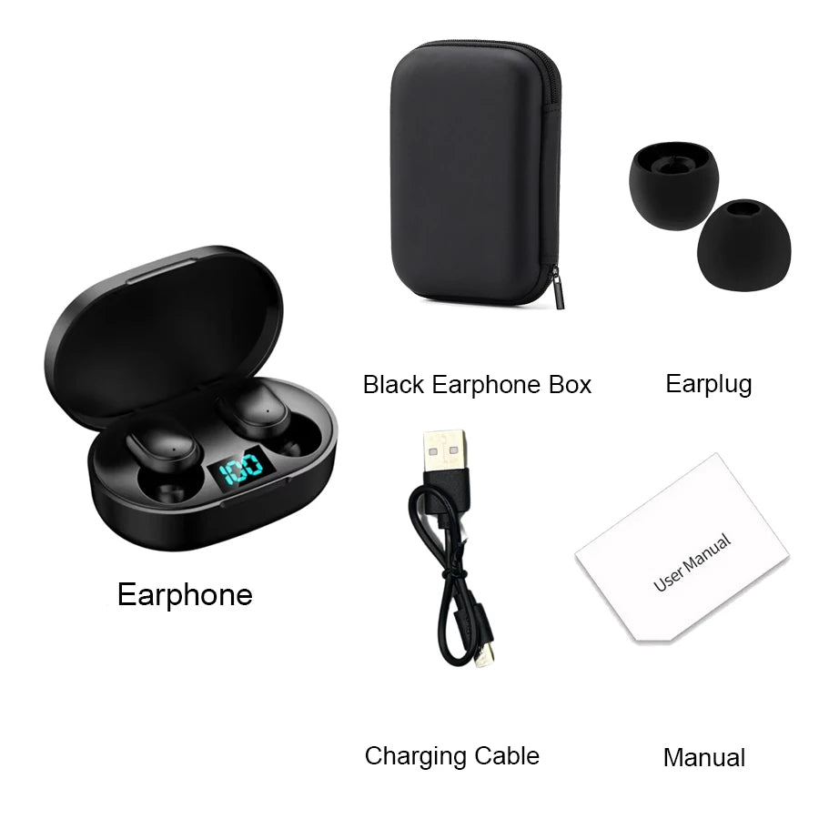 E6S TWS Bluetooth Earphones Wireless Bluetooth Headset Noise Cancelling Headsets With Microphone Headphones For Xiaomi iphone Oasis Select C