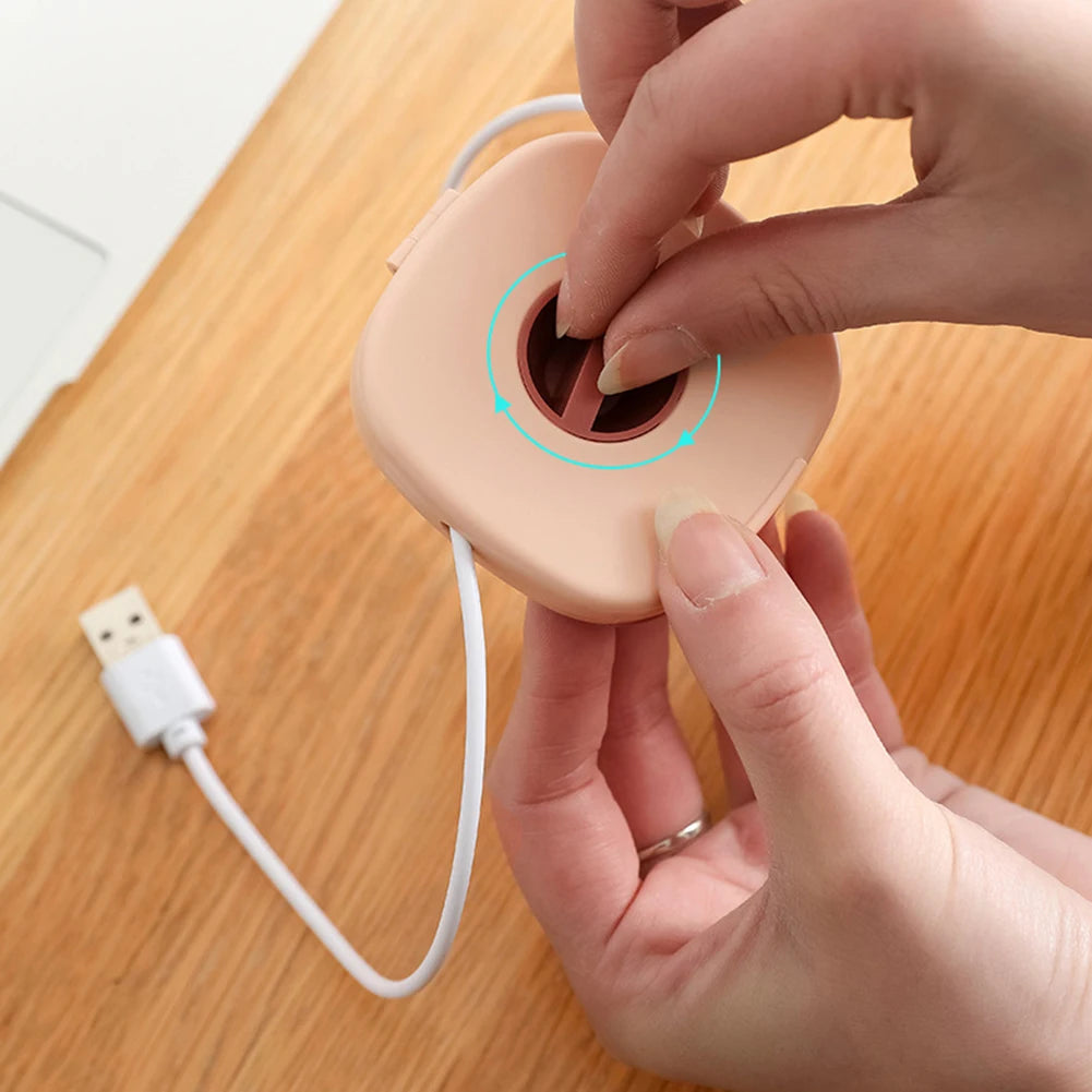 Mini Rotating Cable Winder Box | Portable Cord Organizer