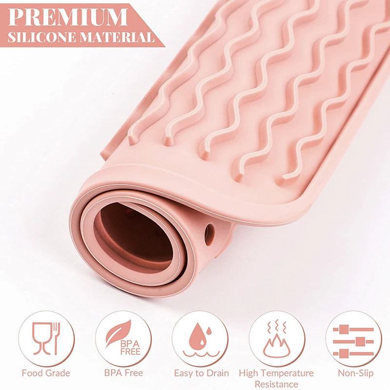 Silicone Dish Drying Mat Protector Sink Mat Table Kitchen Home Anti Slip Drying Dishes Drain Mat Heat Resistant Kitchen Sink Mat Oasis Select