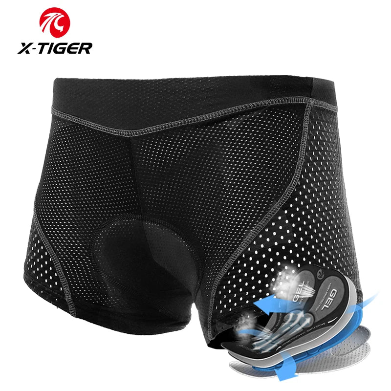 X-TIGER Men's Cycling Underwear with 5D Gel Cushioned MTB Boxer Cycling Shorts Road Cycling Underwear Cycling Equipment Oasis Select