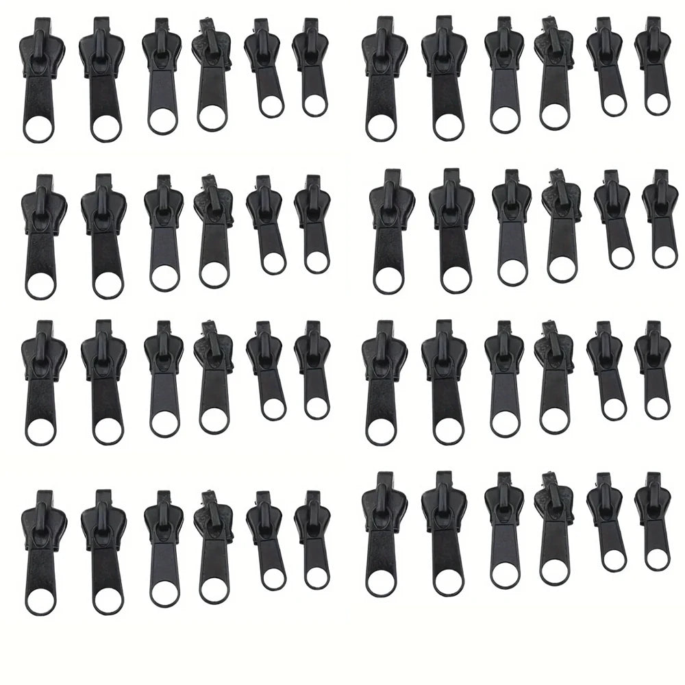 12/24/48pcs Quick Fix Zipper Slider Repair Tool, Reusable DIY Sewing Supplies for Clothes Bags Jackets Luggage Oasis Select 48pcs