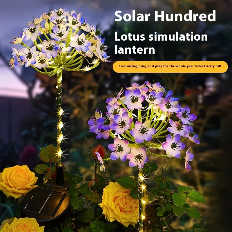 LED Solar Waterproof Lotus Lamp, Ground Insert Lamp, Outdoor Garden Lawn Lamp Solar Garden Light Oasis Select