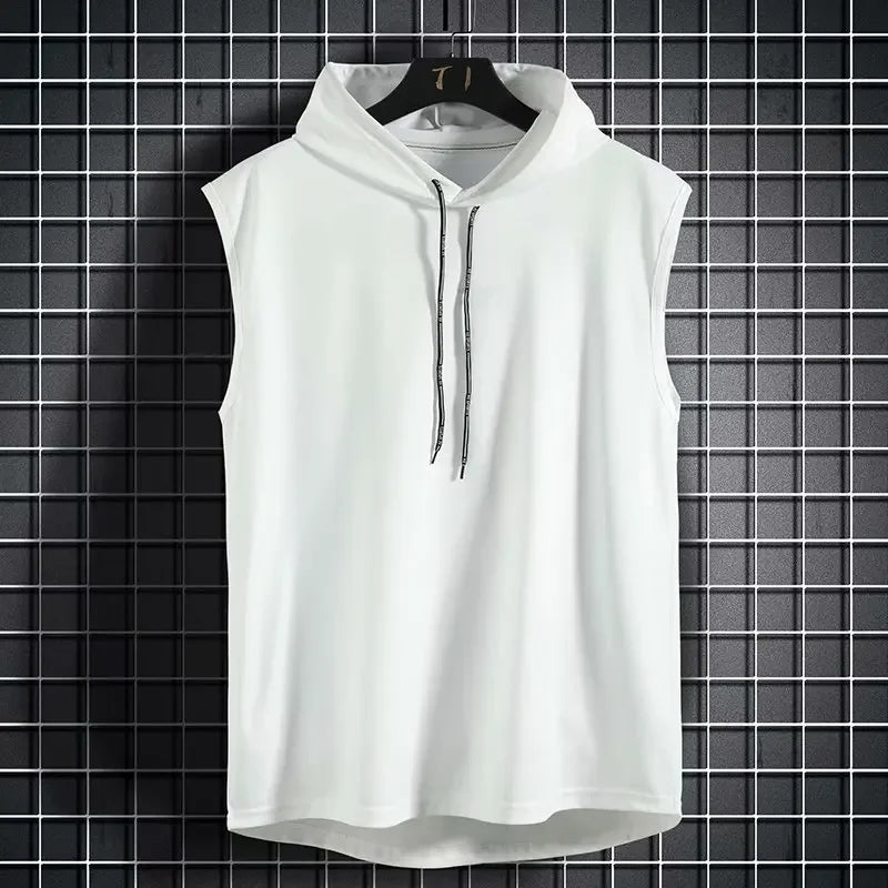 Solid Color 2023 Brand New Men's Tank Tops Vest Sleeveless Tees For Male Hooded Man Vests Tops Hip Hop Men Tank Top T shirt Oasis Select Picture color2 M