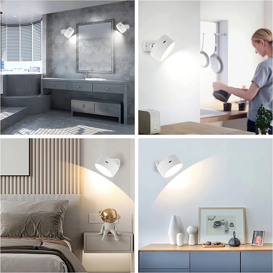 Rechargeable Wireless Magnetic LED Wall Lamp – 360° + Remote LED Wall Sconce Oasis Select