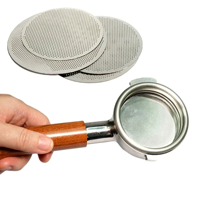 2PCS Set Coffee Filter 51\53\58 MM Puck Screen Plate Replacement Backflush Filter Mesh Screen Filter for Coffee Machine Handle Oasis Select