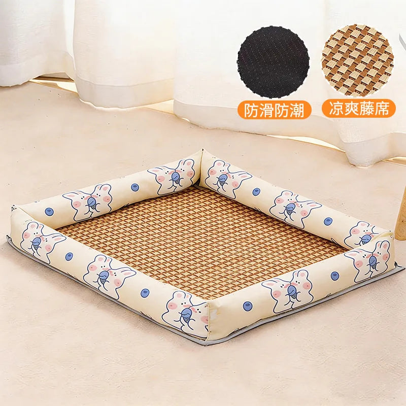 Summer cooling mat dog bed cat bed summer dog house pet supplies for Teddy and small dogs all‑season universal mattress Oasis Select B-White Bunny L-60x45cm