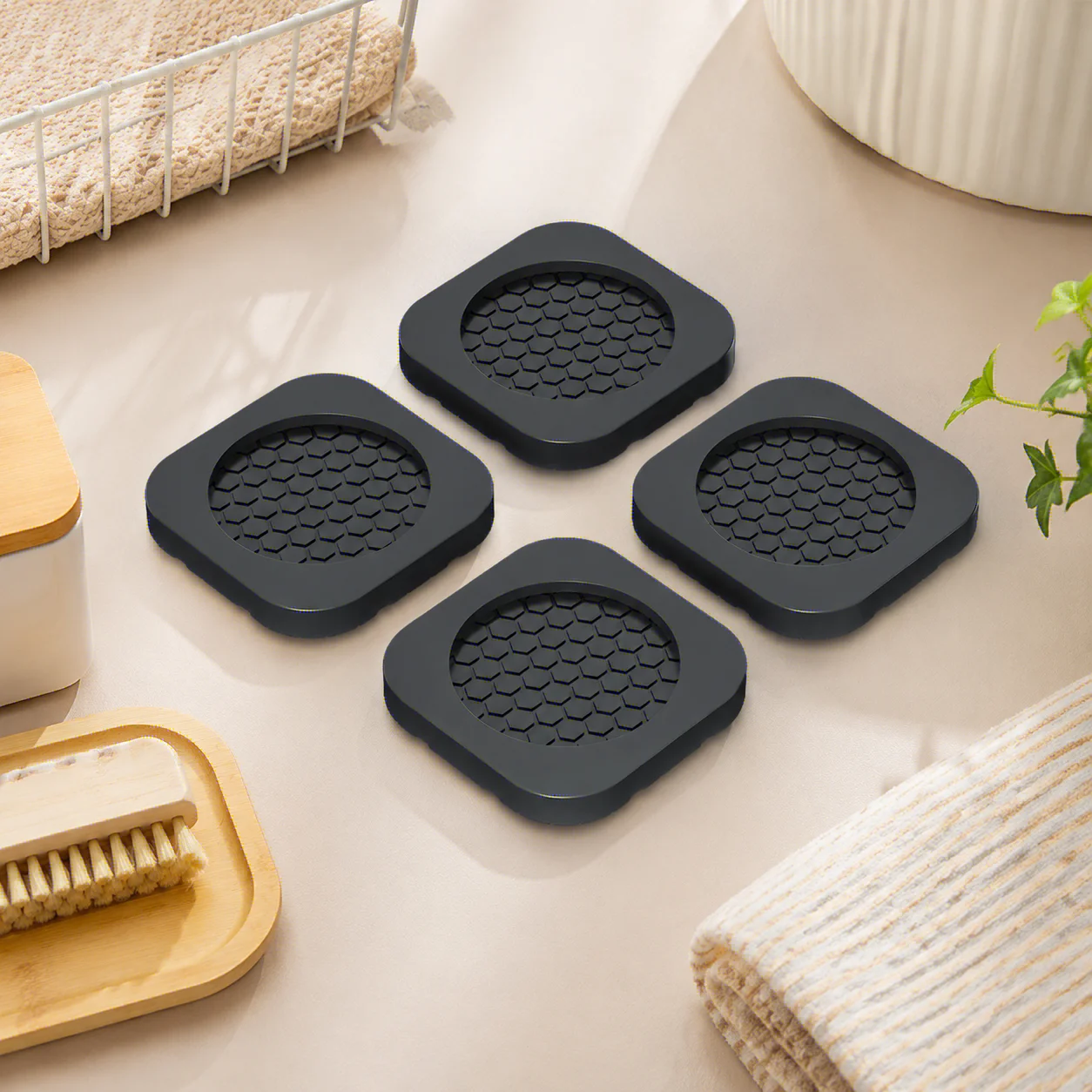 4Pcs Heavy Duty Anti Vibration Feet Pads Silent Anti Slip Dampers Stands for Washing Machine Refrigerator Furniture Oasis Select