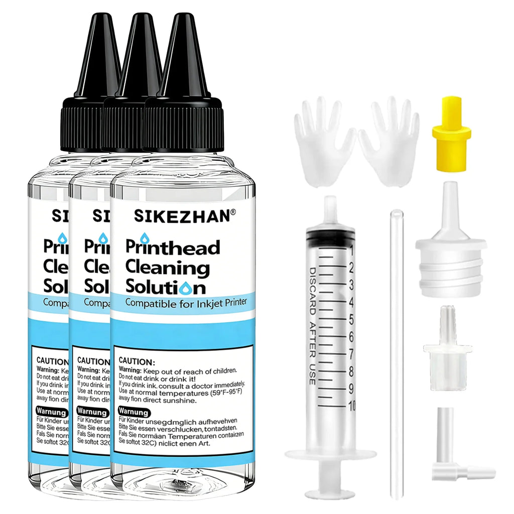 500ml Printer Head Cleaning Solution Kit for Epson, HP, Canon, Brother Inkjet Printers. Professional Liquid Nozzle Cleaner Tool Oasis Select 300ml-tool 1set