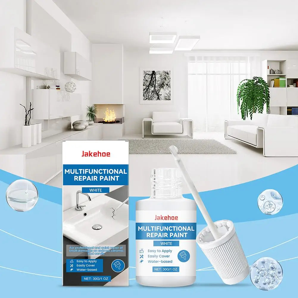 Multi-Purpose Repair Paint - Waterproof for Bathroom Wall Repair Scratch Cover Shine Restoration Easy To Use, Durable Finish Oasis Select