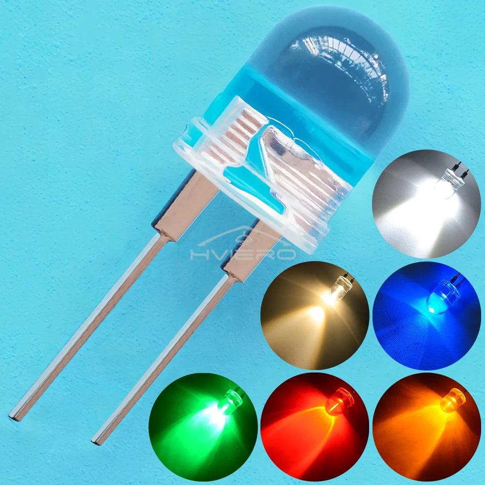 10mm 0.5W LED Diode Bulbs – Red Blue Green Yellow White | Bulk