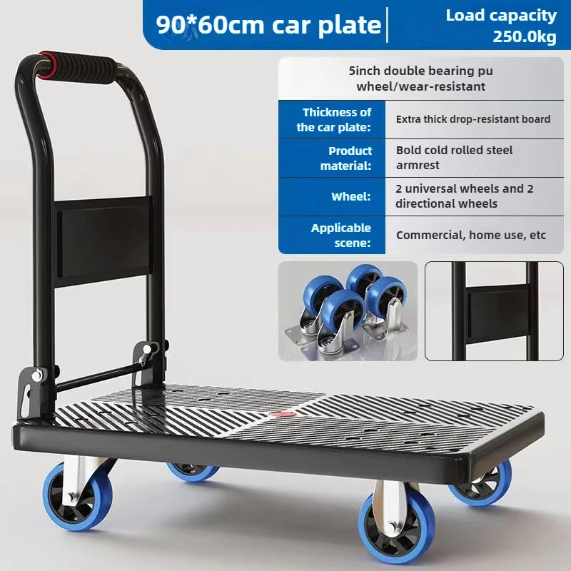 trolley pulling goods four-wheeled flatbed cart pushing goods truck folding trolley express trailer Oasis Select 90 60cm