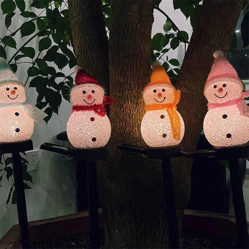 Solar Christmas Snowman Ground Insert Lawn Light, Outdoor Christmas Festival Light, Garden Decoration, Courtyard Landscape Light Oasis Select