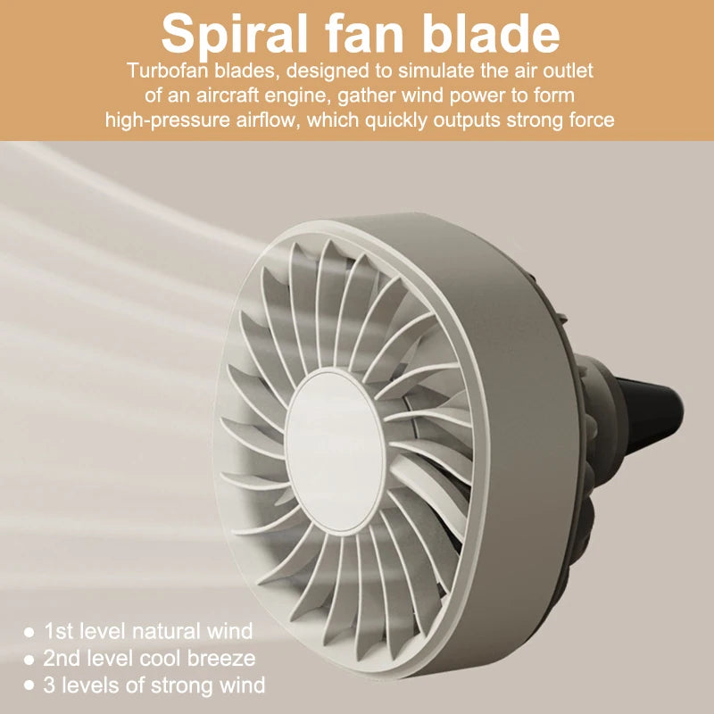 Powerful Cooling Solution; USB Car Vent Fan with Adjustable Speeds and Light; Ideal for Rear Seat Heat Dissipation Oasis Select