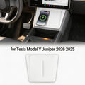 Dustproof Waterproof Wireless Charging Pad for 2025-2026 Model Y Juniper Ultra-Thin Silicone Mat Cover Interior Accessories Oasis Select TPE WHITE