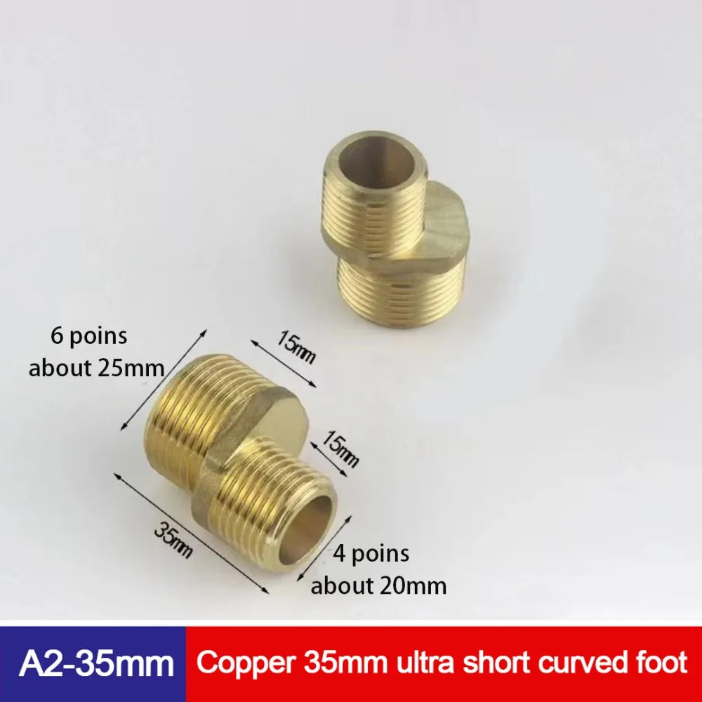 Copper Angled Curved Foot Angle Adjustment Thickened Shower Faucet Adapter Wall Mounted Lengthened Eccentric Screw Corner Oasis Select A2-35mm