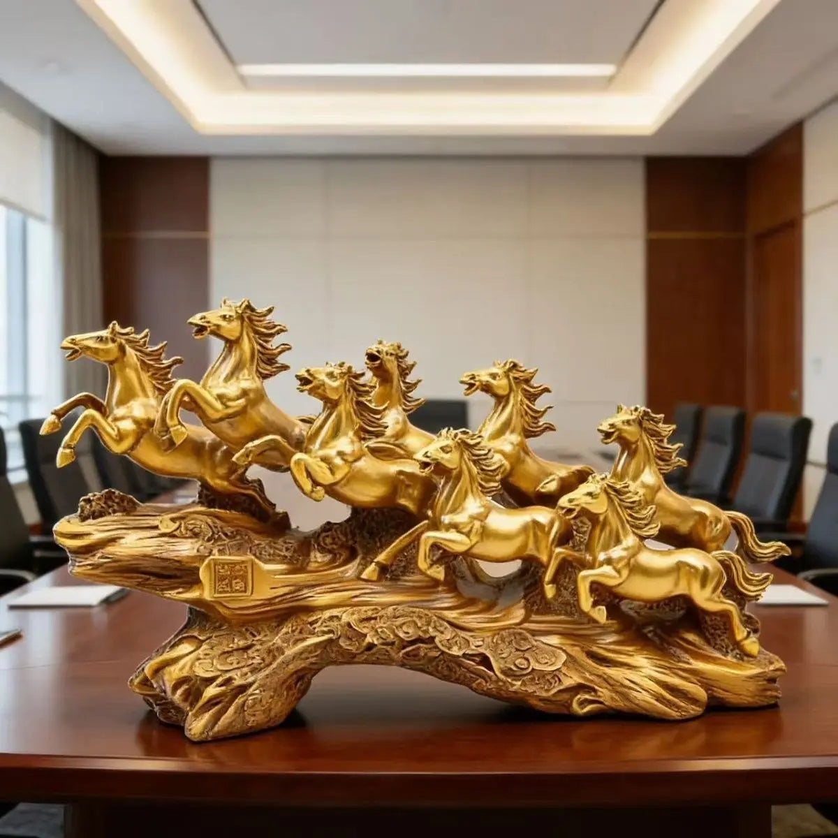 New Year Horse Resin Ornament 8 Horse Take in Money Desktop Decoration Handicrafts Lucky Living Room Home Decoration Oasis Select
