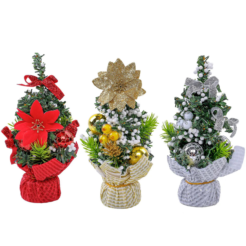 Christmas Tree 20CM Mini Set Table Decoration for Children Small Decorative Christmas Ball home decor Oasis Select