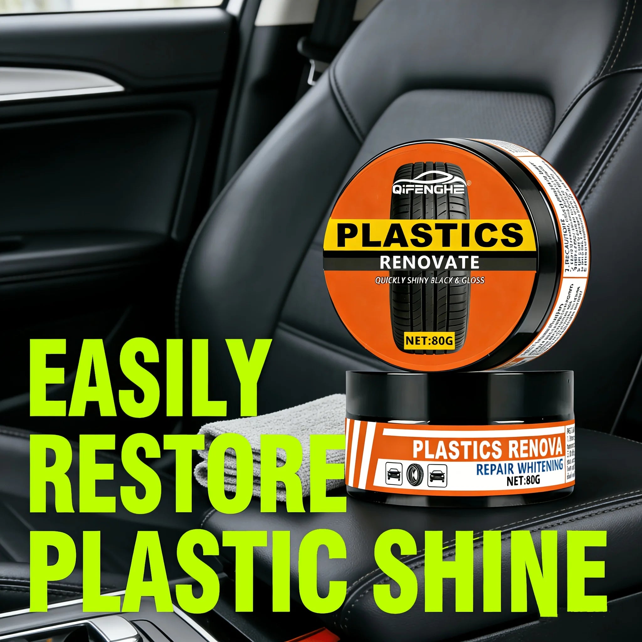 Car Plastic Restorer Paste – Bumper & Tire Blackener, Hydrophobic