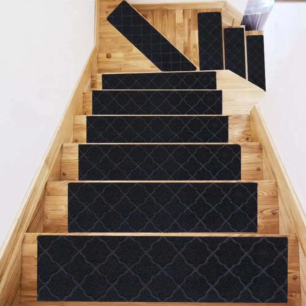 New Self-adhesive Staircase Mat Non-Slip Soft Stripe Stair Tread Carpet Mat Safety Protection Cover Pads Home Decor Oasis Select