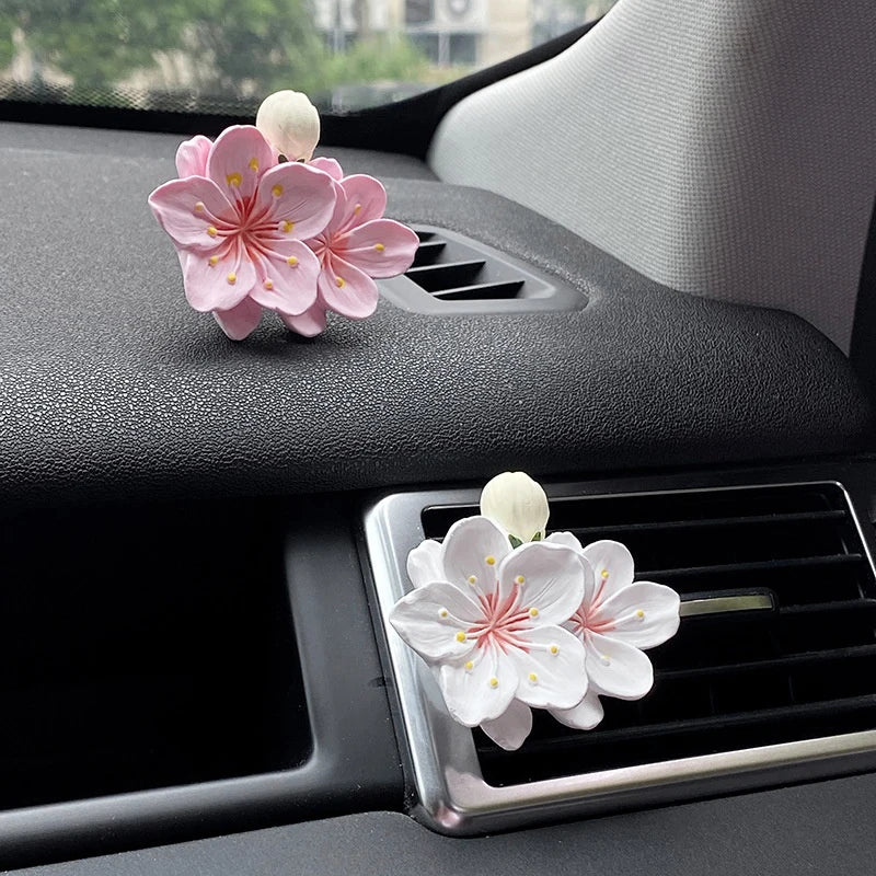 Car Perfume Clip Flower Air Outlet Car Air Freshener Peach Blossom Aroma Diffuser Car Decoration Accessories Fresh Air Oasis Select