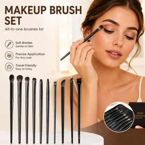 10-Piece Eye Makeup Brush Set – Eyeshadow, Blending & Liner Eye Makeup Brush Set Oasis Select