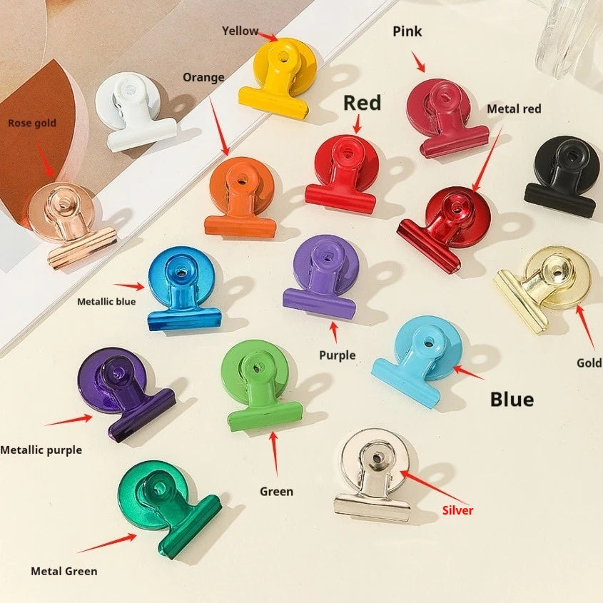 5pcs/10pcs Round Magnetic Clip Note Clip Metal Magnet Clip Hand Ledger Magnet Clip Magnet Stone Clip Magnetic Clip Oasis Select