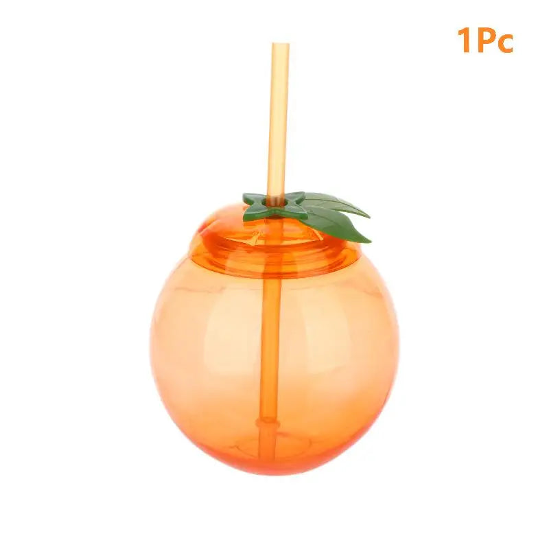 Fruit Shaped Cups with Straw – Orange & Watermelon | 1–3 Pack