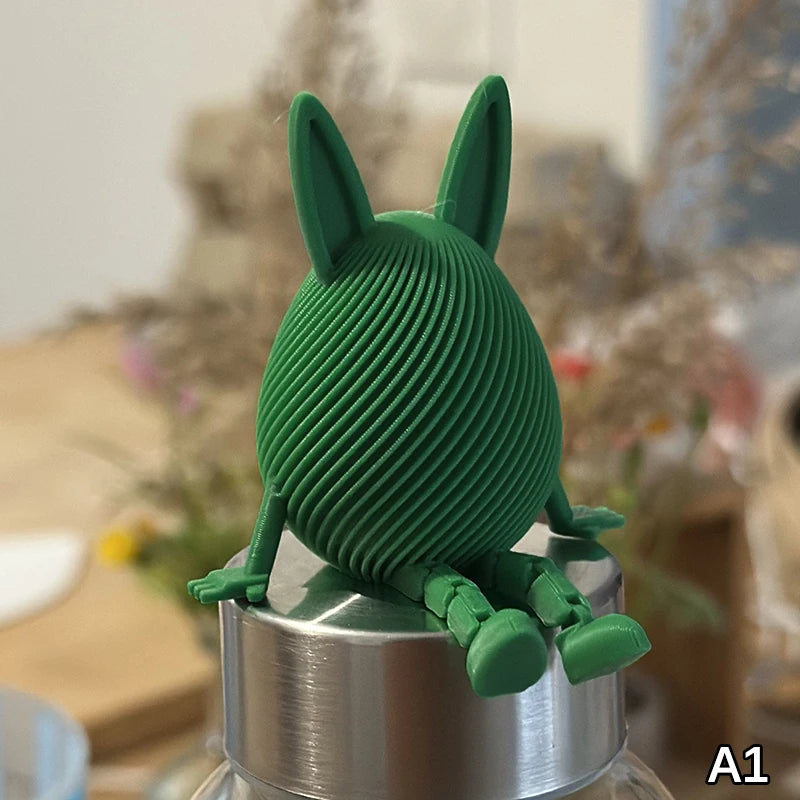 3D Easter Rabbit Egg Model With Movable Joints Egg Ornament Articulated Egg Statue Home Office Decor Easter Decor Perfect Gift Oasis Select A1