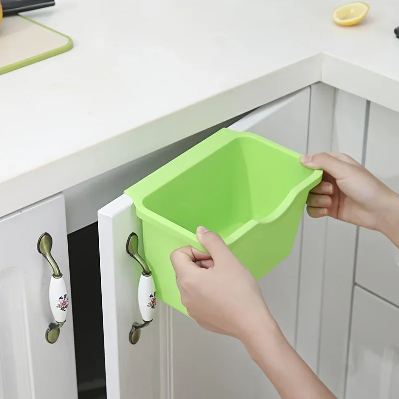 1pc Cabinet Style Trash Can, Hangable Plastic Garbage Bin for Cabinet Door, Simple and Practical Kitchen Tools Oasis Select